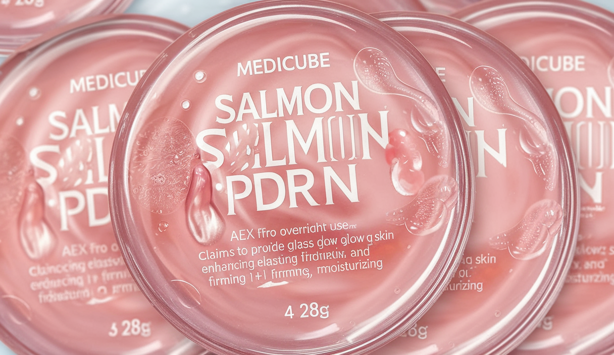 medicube Salmon DNA PDRN pink collagen jelly gel mask | overnight face mask for glass glow skin- elasticity, hydrating, firming and moisturizing | korean skincare, 28g, 4ea