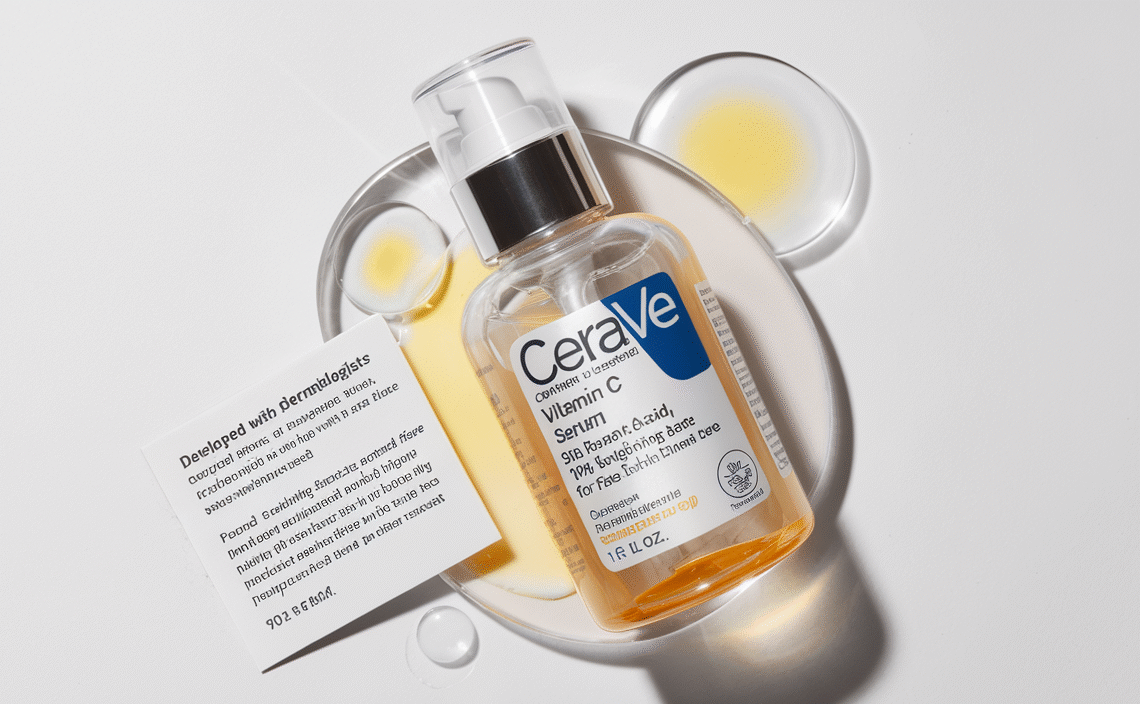 CeraVe Vitamin C Serum with Hyaluronic Acid, Skin Brightening Serum for Face with 10% Pure Vitamin C, Fragrance Free, 1 Fl. Oz