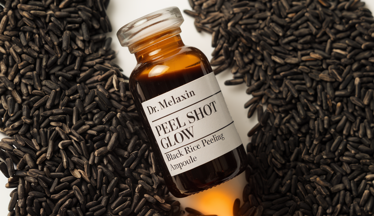Dr.Melaxin Peel Shot Glow Black Rice Peeling Ampoule, Soft Exfoliating Face and Body Scrub Dead Skin Cells, Blackheads Remover for All Skin Types korean skin care 80ml