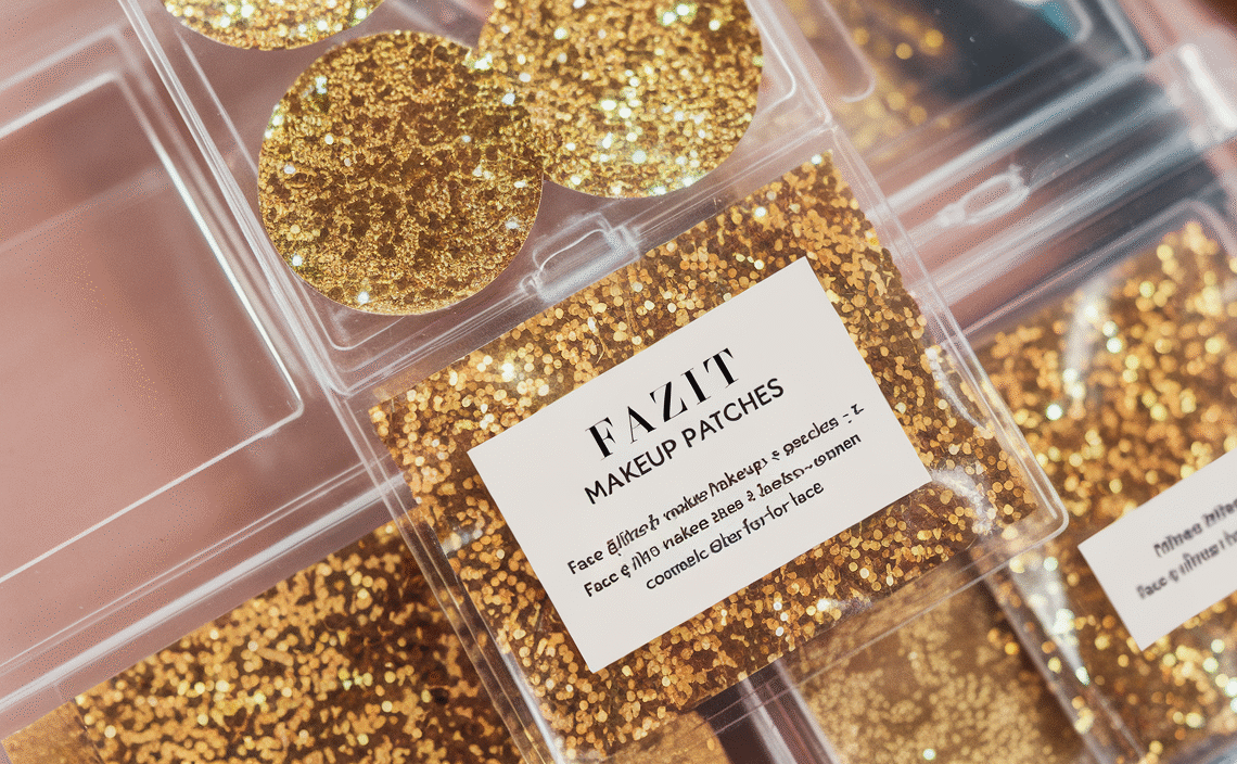 Fazit Makeup Patches – Gold – Face Glitter Makeup Speckles – Glow Up Makeup Patches – Face Glitter Speckles Patches – Cute Glitter Makeup Accessories for Women – Cosmetic Glitter for Face – 6 Count