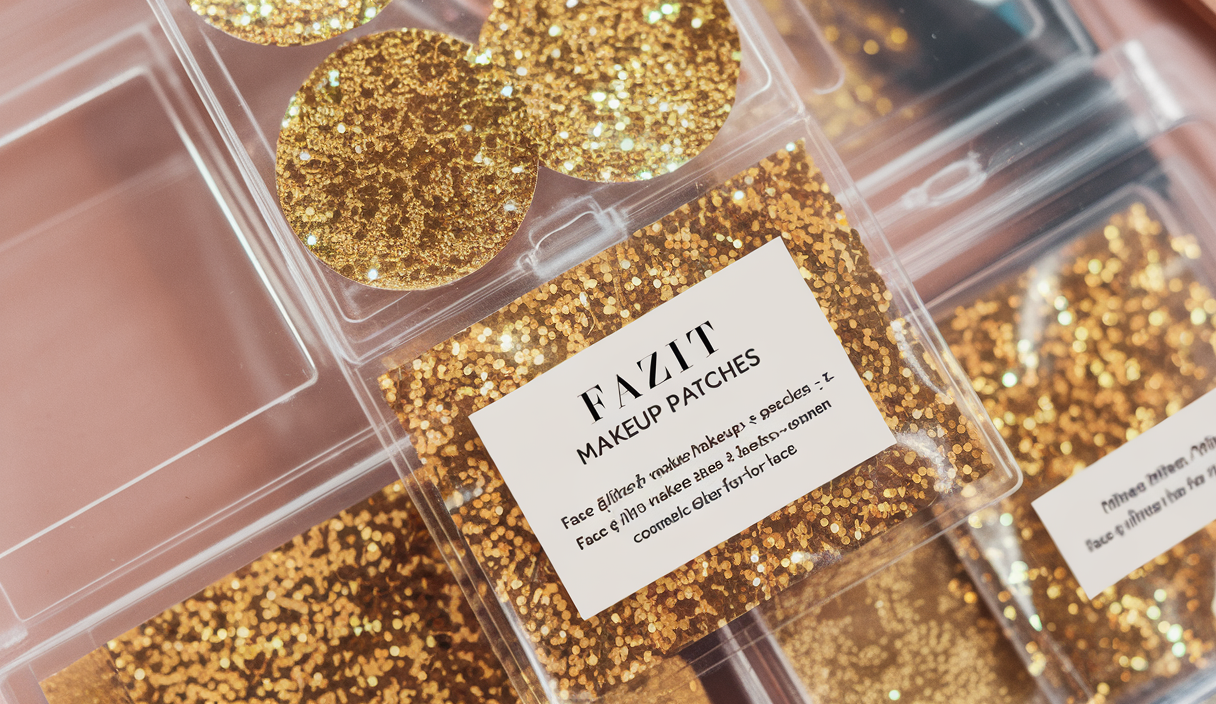 Fazit Makeup Patches – Gold – Face Glitter Makeup Speckles – Glow Up Makeup Patches – Face Glitter Speckles Patches – Cute Glitter Makeup Accessories for Women – Cosmetic Glitter for Face – 6 Count