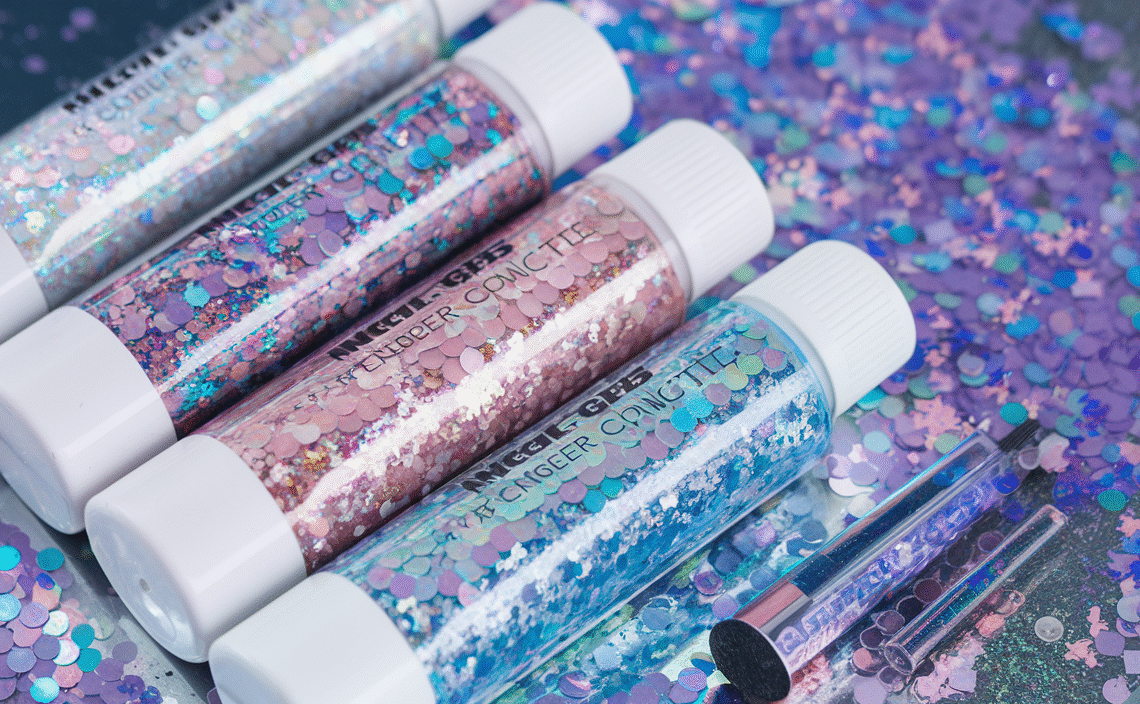 Body Glitter Face Glitter Gel: Singer Concerts Disco Festival Rave Accessories Face Glitter Makeup 150ml Chunky Sequins Mermaid Face Body Hair Glitter Gel (White&Silver&Pink)