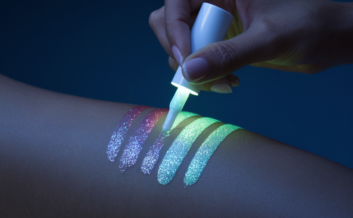 Teenitor 6 Colors Glow in The Dark Glitter Gel, Face Glitter Gel, Body Glitter Hair Glitter for Halloween Makeup UV Black Light Party Cheer Raves Festivals