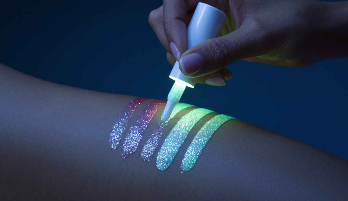 Teenitor 6 Colors Glow in The Dark Glitter Gel, Face Glitter Gel, Body Glitter Hair Glitter for Halloween Makeup UV Black Light Party Cheer Raves Festivals