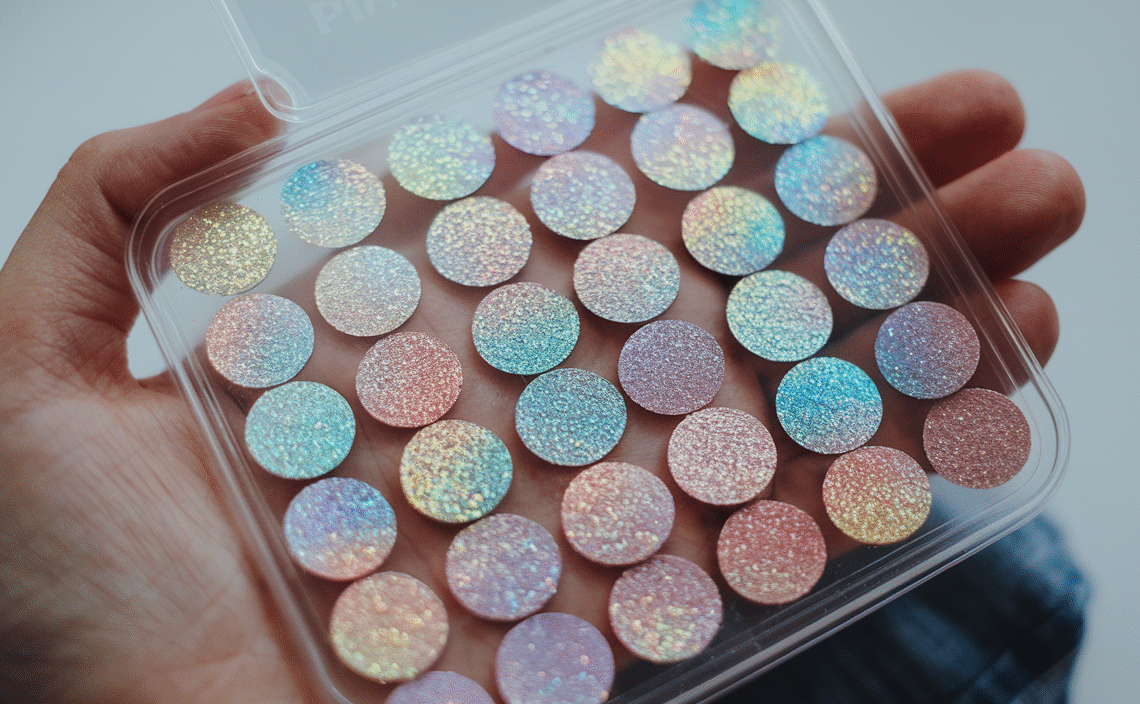 24pcs Glitter Freckles Makeup Patches-Holographic-Face Glitter Speckles, Sparkle Speckles Patches for Women, Cute Sparkling Fake Freckles, Glitter Freckles Face Tattoo, Musical Festival Accessories