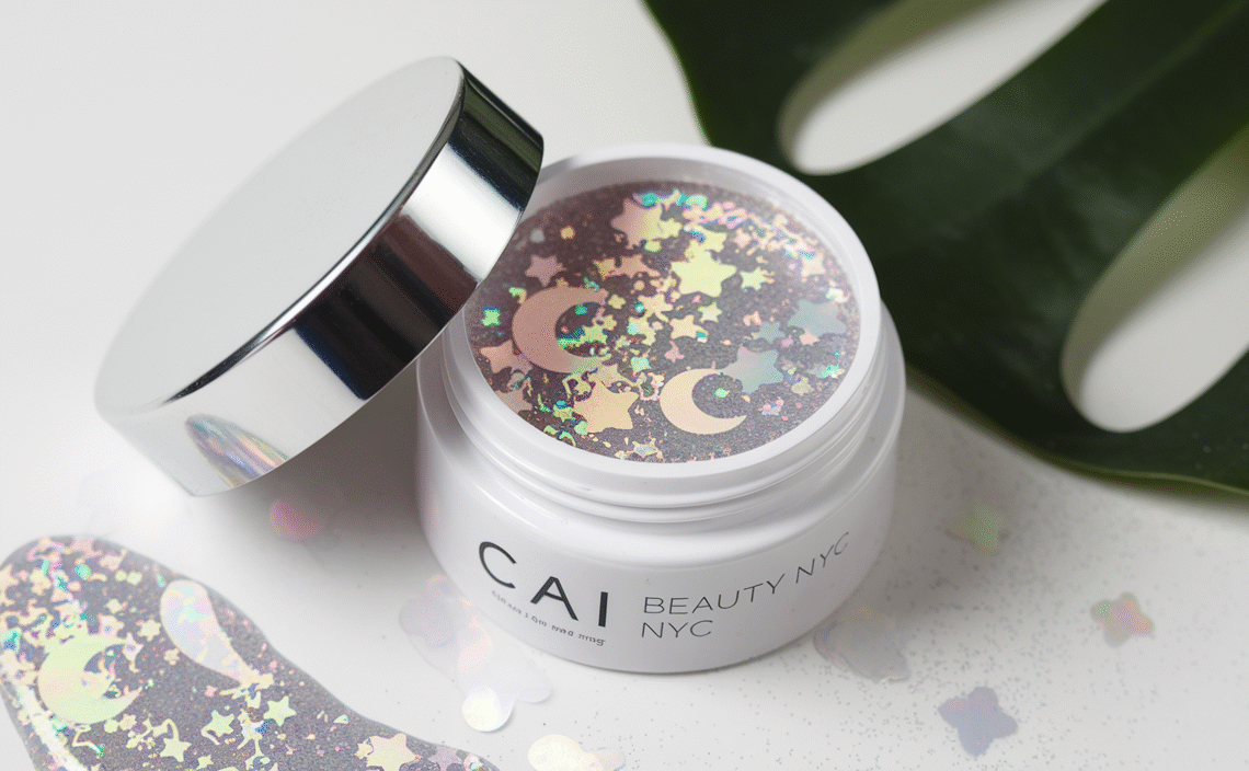 Hair Glitter Gel – Body Glitter for Kids and Women – Iridescent Holograph Cosmetic-Grade Gel w/Moon & Stars for Hair, Body & Face, Applies Smoothly w/o Glue & Washes Off Easily, 3 Oz - Silver 1Pack