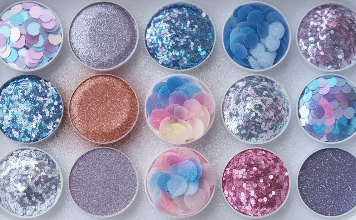 Body Glitter Face Glitter, Hair Glitter for Kids, 12 Shapes Fine Chunky Glitter Gel for Women Girls Makeup Sparkles Party Mermaid Sequins Rave Accessories Singer Concerts Festival (White Scheme)