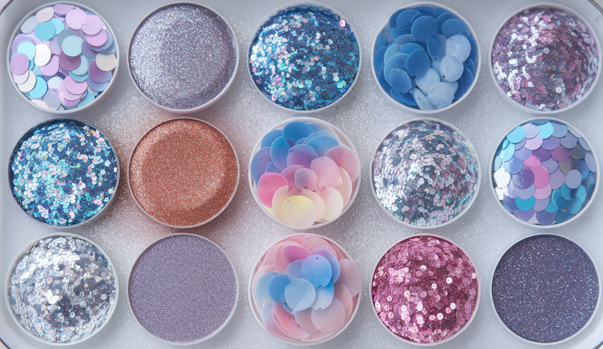 Body Glitter Face Glitter, Hair Glitter for Kids, 12 Shapes Fine Chunky Glitter Gel for Women Girls Makeup Sparkles Party Mermaid Sequins Rave Accessories Singer Concerts Festival (White Scheme)