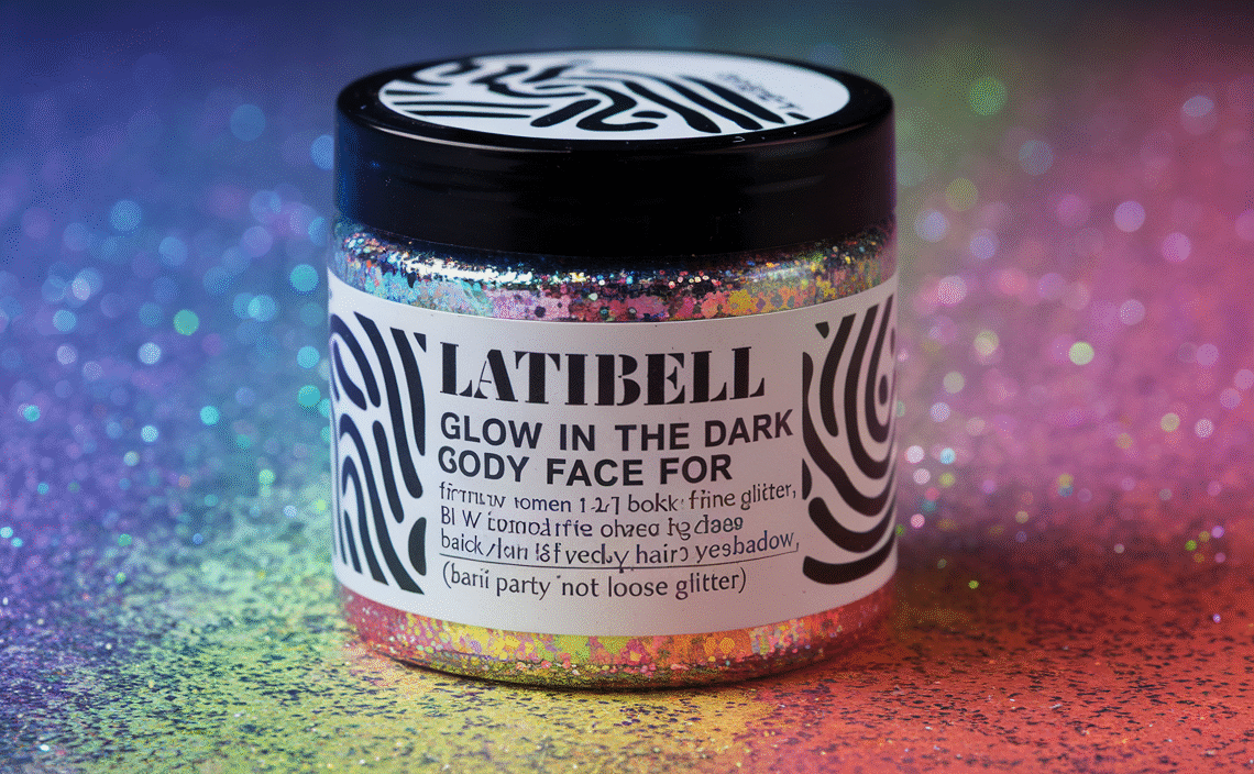 LATIBELL Glow in The Dark Body Face Glitter Gel for Women, 12 Colors Makeup Chunky Fine Glitter, UV Black Light Body/Face/Hair/Eyeshadow, Carnival Party(Not Loose Glitter)