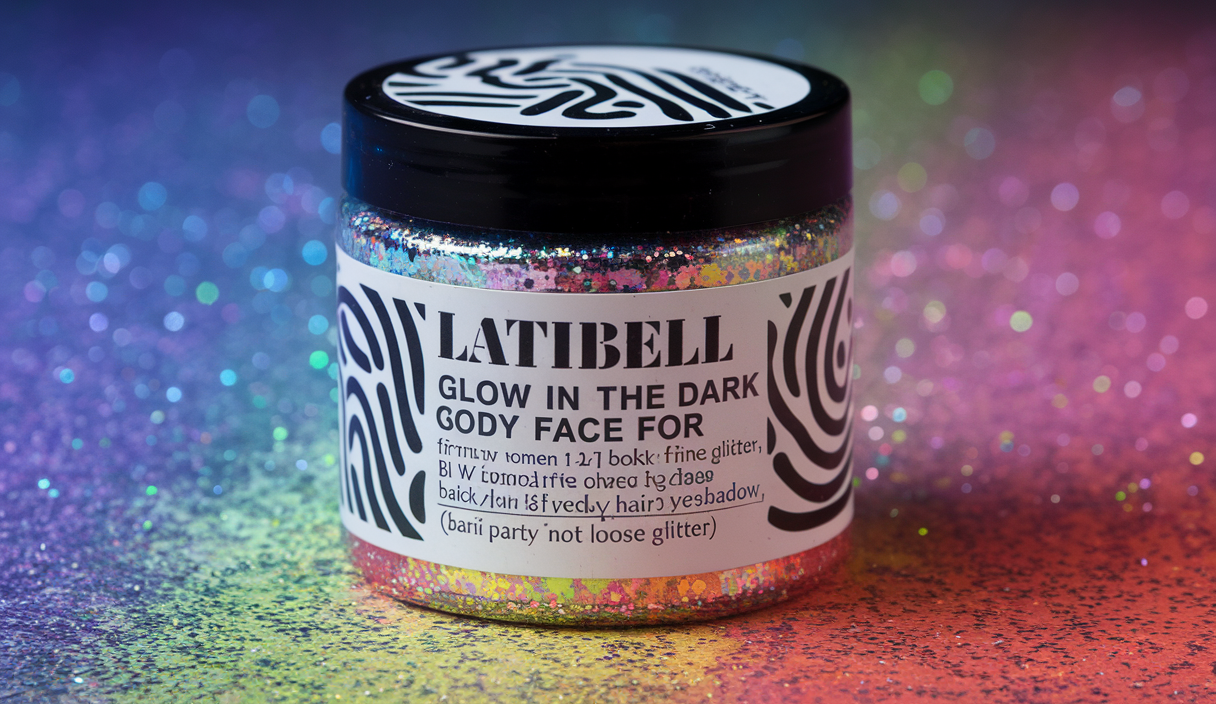 LATIBELL Glow in The Dark Body Face Glitter Gel for Women, 12 Colors Makeup Chunky Fine Glitter, UV Black Light Body/Face/Hair/Eyeshadow, Carnival Party(Not Loose Glitter)