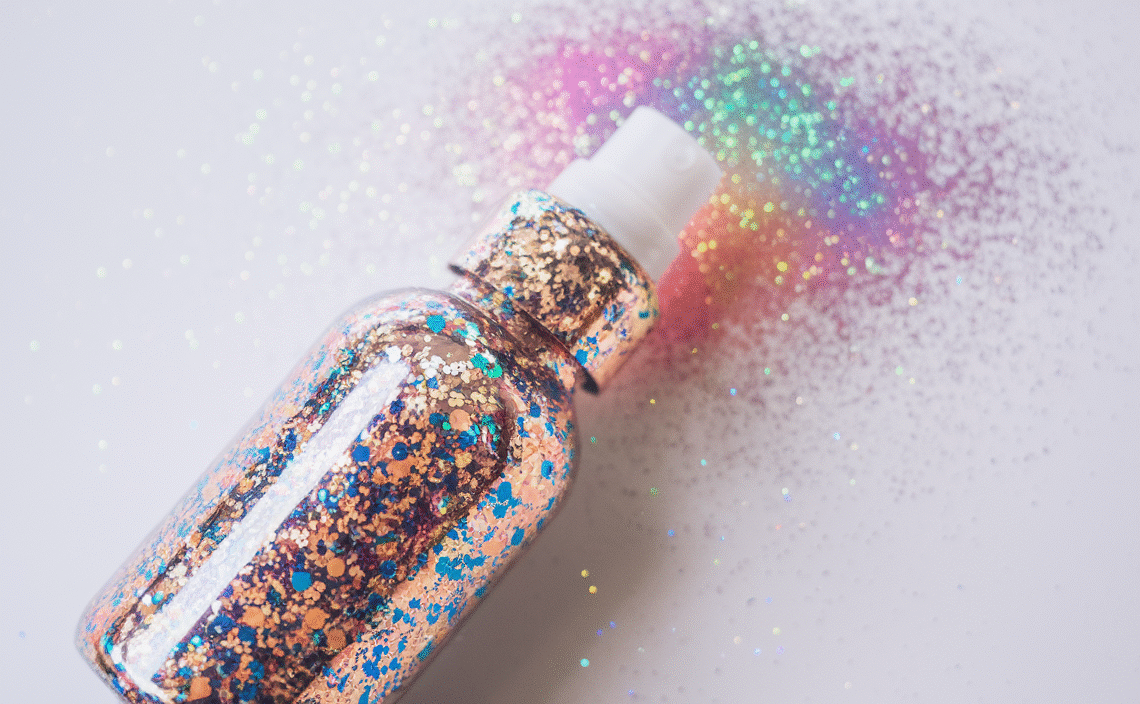 Hair and Body Glitter Spray, 1PC Glint-Rainbow Glitter Hairspray Dry Powder Makeup for Clothes, Festival Rave Prom Loose Sparkle Powder,Holographic Ultra Fine Resin Glitters for Crafts (Glint-Rainbow)