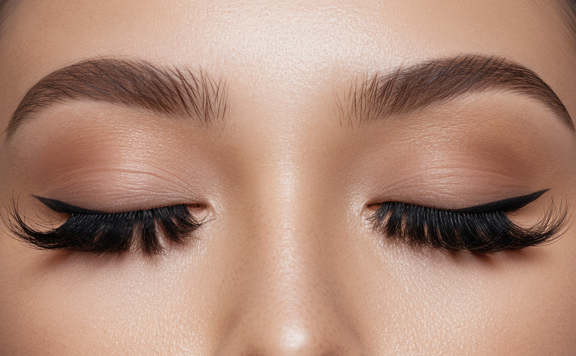 KISS imPRESS Falsies Self Adhesive Eyelashes, Press On Lashes, 12mm-14mm Glam Volume Lashes, Black, No Glue Needed, Invisible Band, 36 Lash Clusters & Non-Stick Applicator – Voluminous