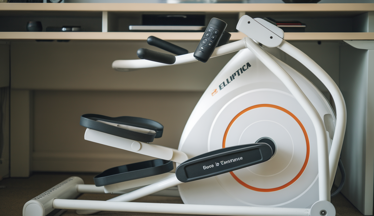 Under Desk Elliptical Machine, Electric Ellipse Leg Exerciser as Seen on Tv for Seniors with 10 Adjustable, Portable Quiet Elliptical Machine, Seated Pedal Exerciser with Remote Control (White)