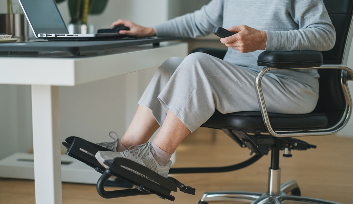 Under Desk Elliptical Machine, Leg Exerciser as Seen on TV While Sitting for Senior with Remote Control, Portable & Quiet Pedal Exerciser with 12 Adjustable Speed, Black