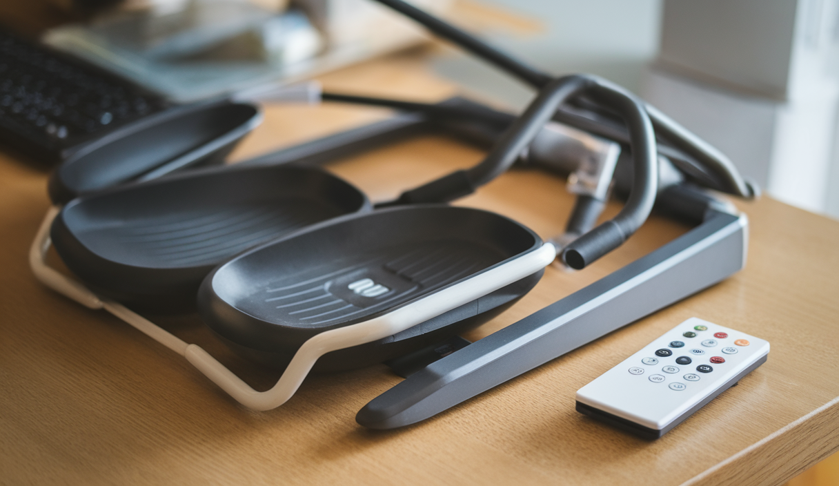 Portable Under Desk Elliptical Machine with Wireless Remote, 12 Manual & 3 Automatic Speeds, Pedal Ellipse Leg Exerciser,Leg Exerciser While Sitting for Seniors, Adults, Home, Office