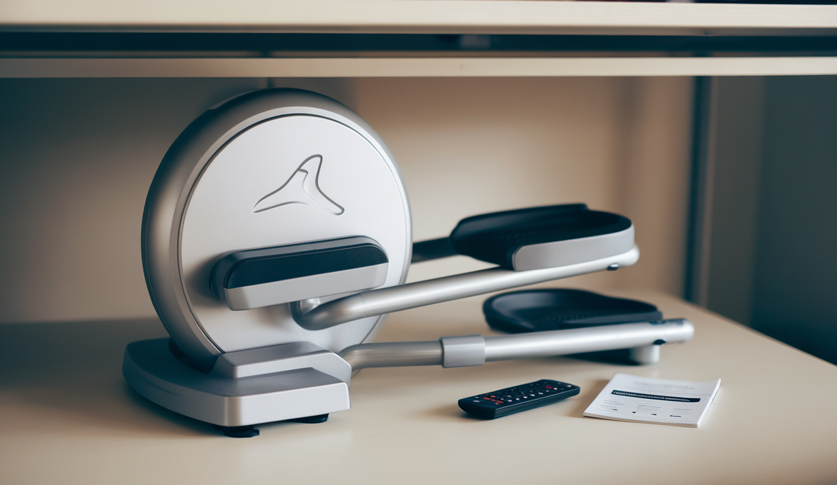 ANCHEER Under Desk Elliptical Machine, Electric Seated Pedal Exerciser, Mini Elliptical Machines for Seniors, LCD Display Monitor, Remote Control, Leg Exerciser for Home (Training Black)