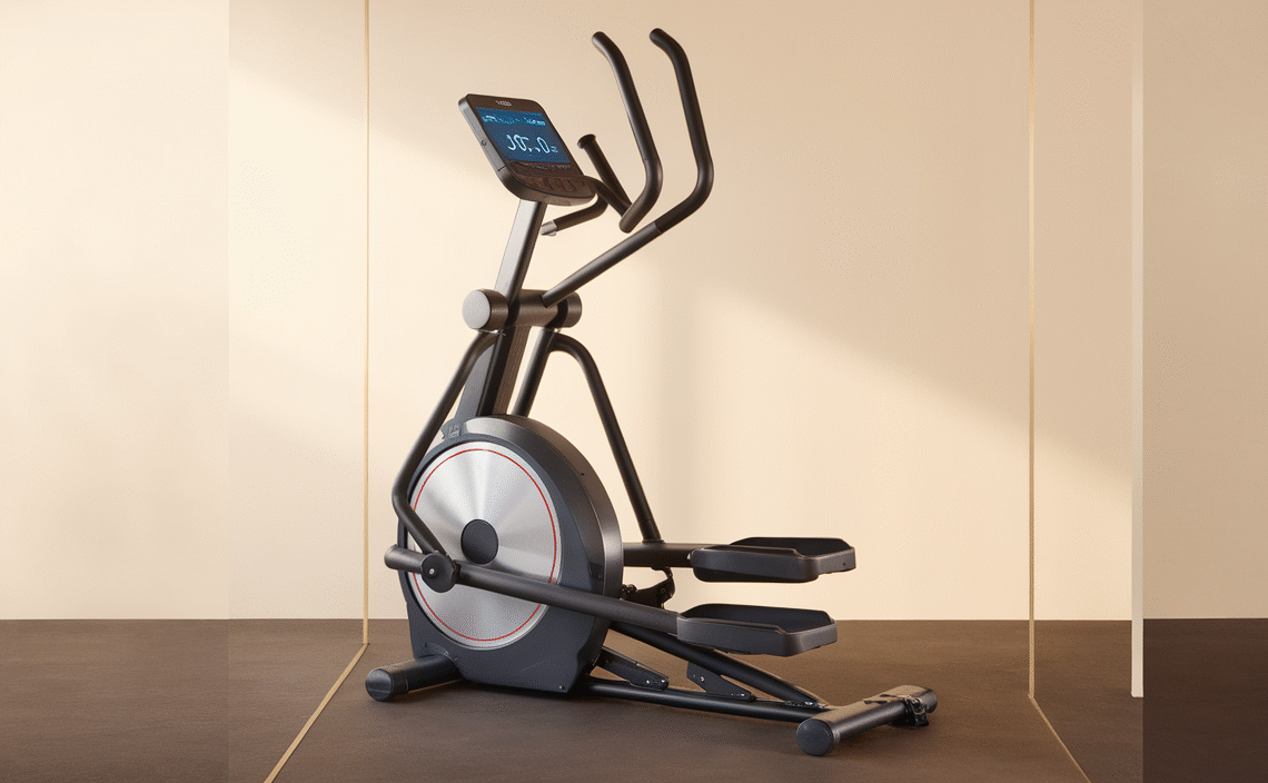 Sunny Health & Fitness SF-E902S Air Walk Pro Trainer Elliptical Machine Glider w/LCD Monitor, 220 LB Max Weight and 30 Inch Stride