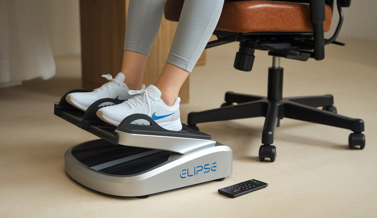 Ellipse Leg Exerciser As Seen On TV, Under Desk Elliptical with 12 Adjustable Speed Quiet & Portable Peddler Exerciser for Seniors with Remote Control Leg Exerciser While Sitting for Seniors