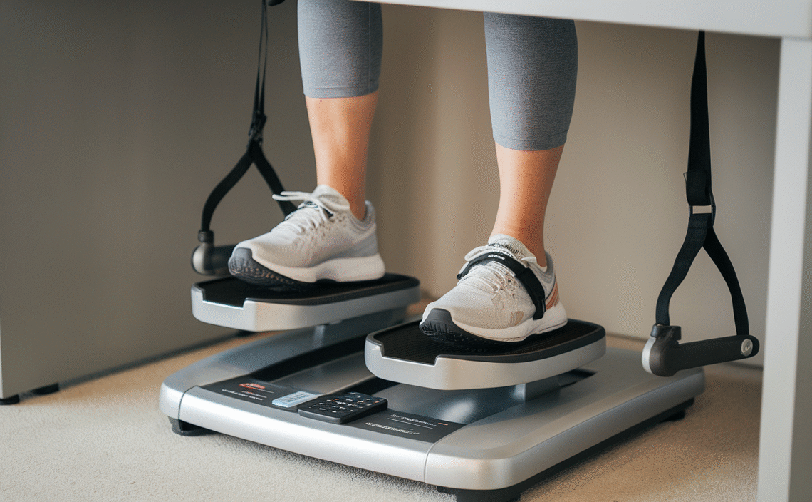 Mysuntown Under Desk Elliptical for Home, Leg Exerciser While Sitting for Seniors Fully Assembled, Ellipse Leg Exerciser with 12 Adjustable Speeds & Remote Control & Pedals Straps