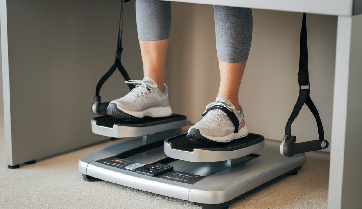 Mysuntown Under Desk Elliptical for Home, Leg Exerciser While Sitting for Seniors Fully Assembled, Ellipse Leg Exerciser with 12 Adjustable Speeds & Remote Control & Pedals Straps