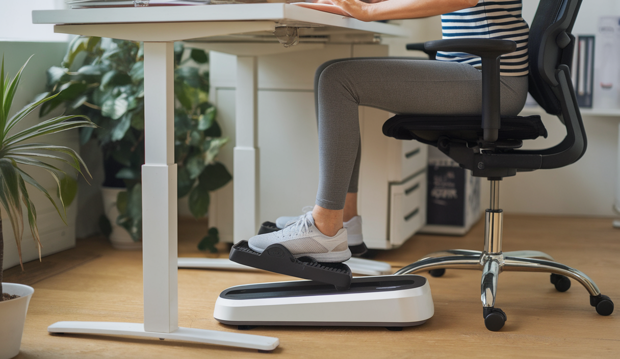 ANCHEER Under Desk Elliptical, Electric Ellipse Leg Exerciser While Sitting for Seniors Adults, Quiet Portable Motorized Seated Foot Pedal Exerciser with Remote Control for Home Office Use