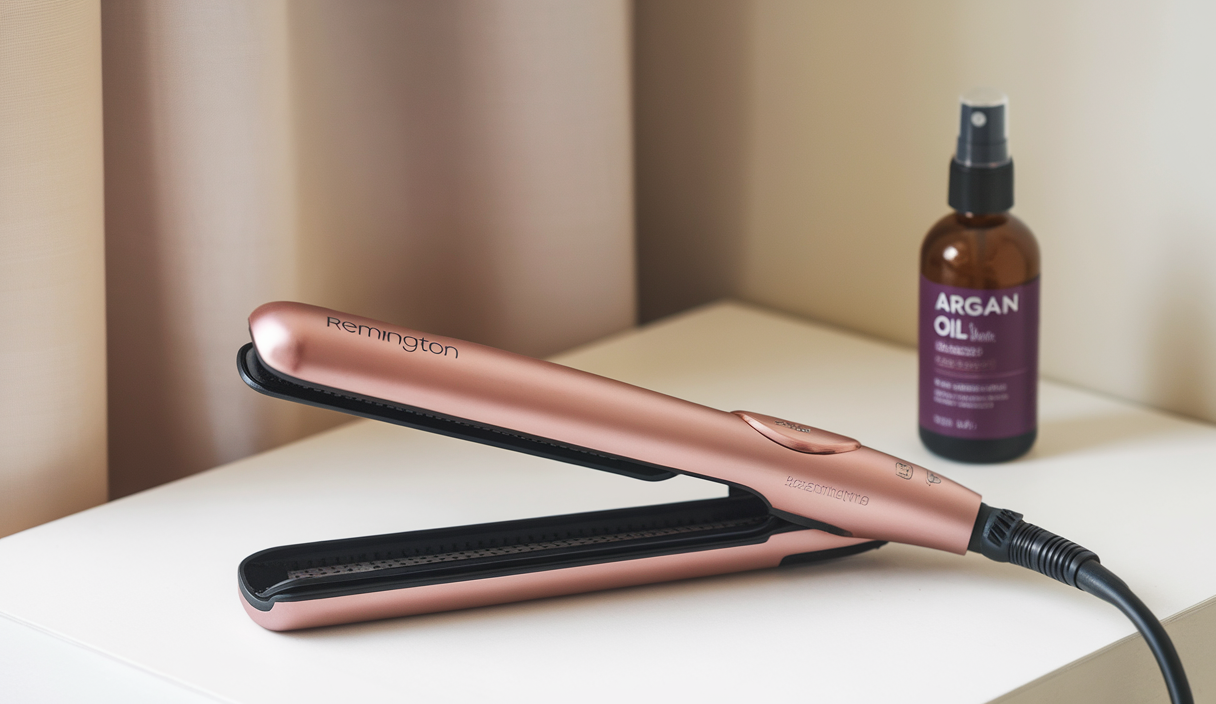 Remington Shine Therapy 1 inch Hair Straightener Iron, Flat Iron Infused with Argan Oil & Keratin, Professional Ceramic Flat Iron for Less Frizz, Shines and Smooth, Styling Tools