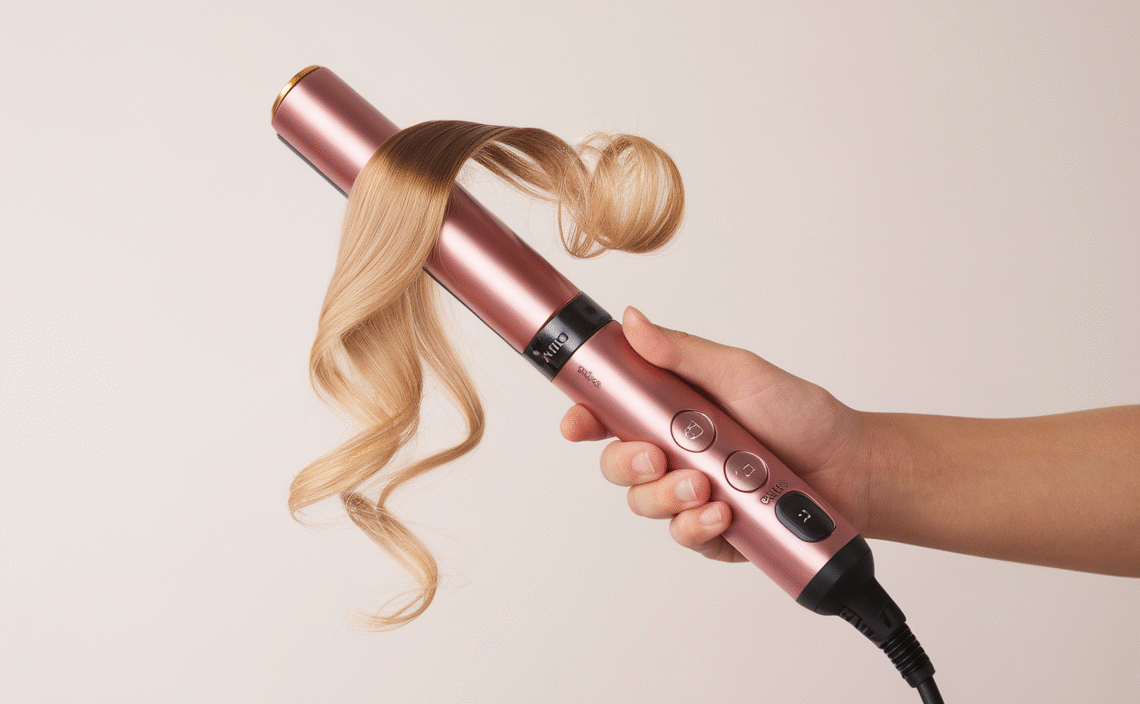 Conair Double Ceramic 1-Inch Curling Wand, Produces Flawless Waves, Curling Iron for Use on Medium and Long Hair, 30 Heat Setting Curling Iron, White