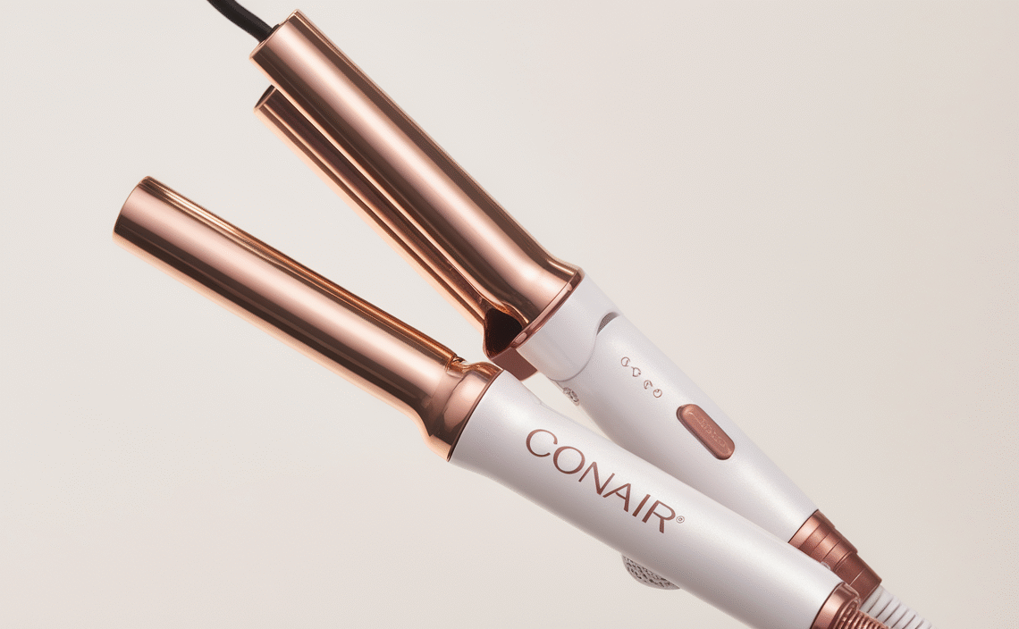 Conair Double Ceramic 1/2-Inch Curling Iron, 1/2-inch barrel produces spiral curls – for use on short to medium hair