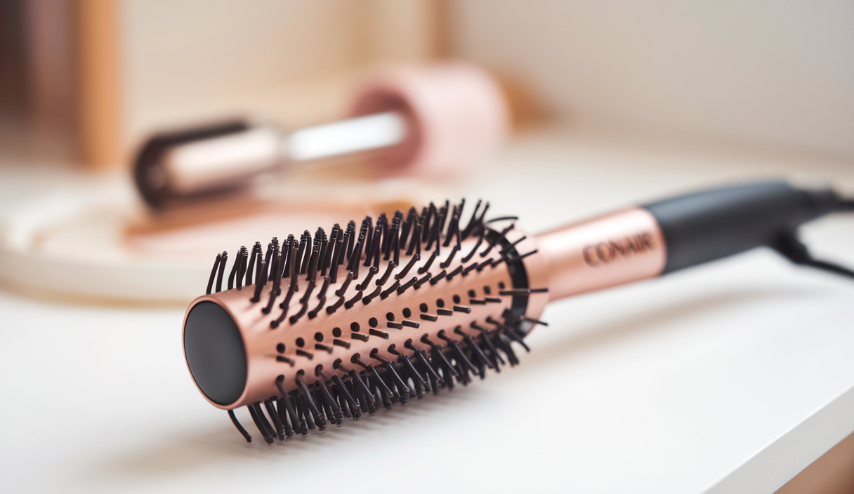 TYMO Ring Plus Ionic Hair Straightener Brush – Straightening Comb with Negative Ions for Women, Titanium Coating, 9 Temp Settings & LED Display, Dual Voltage, Professional Styling Tools