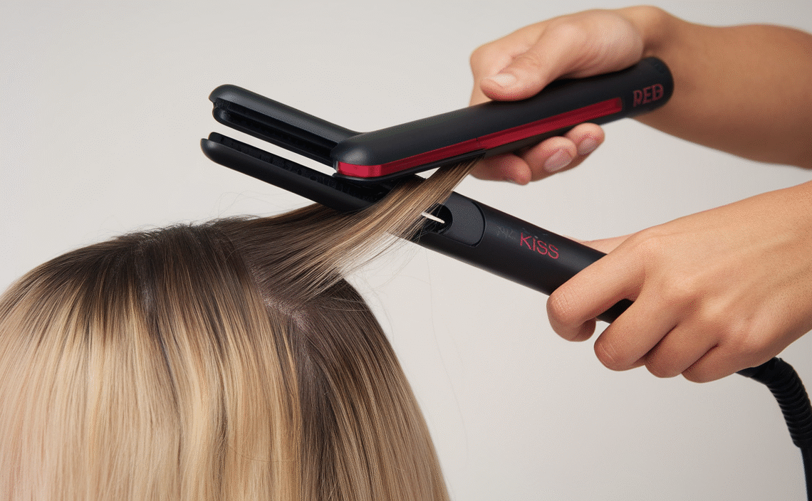 RED by KISS 0.3 Inch Pencil Flat Iron with Ceramic Tourmaline, Hair Straightener for Thin and Short Hair Edge Styling, Even Heat Distribution with Fast Heat Up 450° F Max Temperature, Black