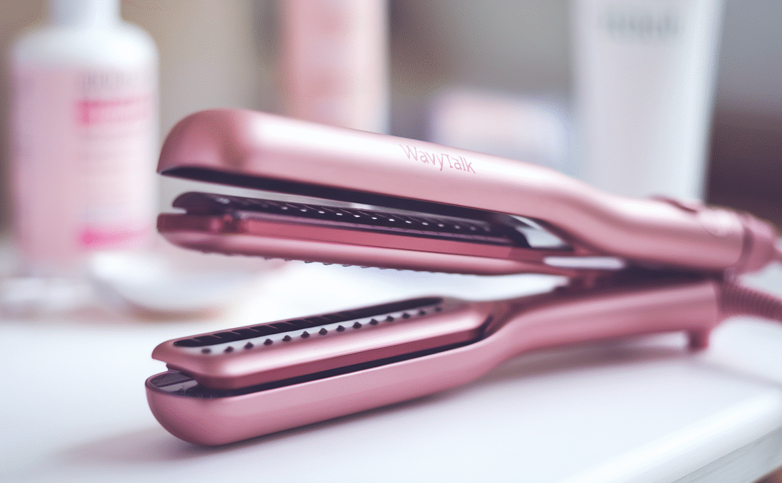 Wavytalk Wet to Straight Hair Straightener, Titanium 1.75 Inch Wide Vent Sesh Flat Iron for Damp or Dry Hair, Straightener with Dual Voltage Leave Silky Smooth Look, 20% Faster Styling, Pink