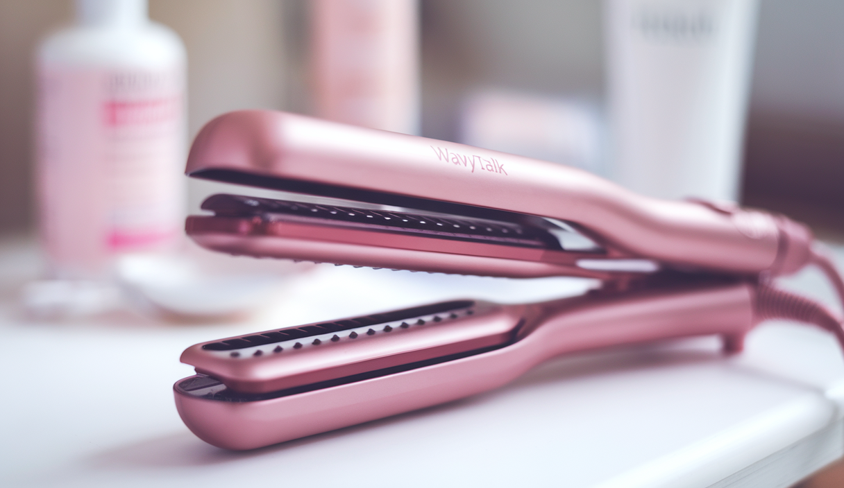 Wavytalk Wet to Straight Hair Straightener, Titanium 1.75 Inch Wide Vent Sesh Flat Iron for Damp or Dry Hair, Straightener with Dual Voltage Leave Silky Smooth Look, 20% Faster Styling, Pink