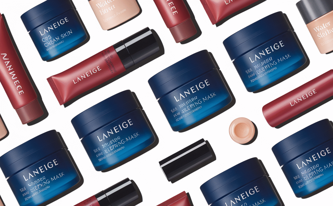 LANEIGE Icons To Go Set: Cream Skin, Water Bank Cream, Lip Sleeping Mask, Water Sleeping Mask, Travel Size, Full Size, Hydrate, Barrier-Boosting