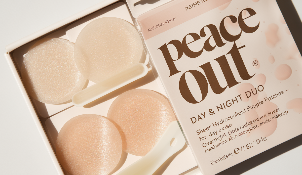PEACE OUT Acne Day & Night Duo, Sheer Hydrocolloid Pimple Patches For Day Plus Overnight Acne Dots, Helps Clear Blemishes Quickly with Salicylic Acid, Retinol and Aloe Vera, 20 dots