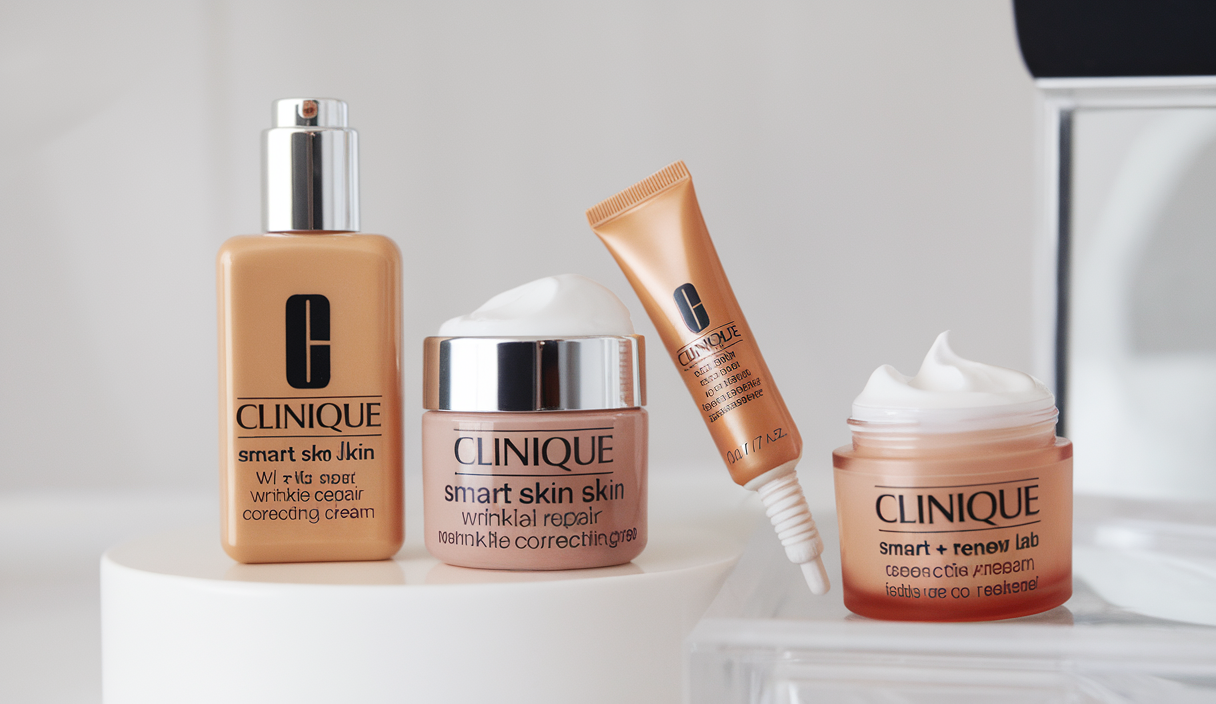 Clinique Smart Skin School Supplies: Smooth + Renew Lab | Smart Clinical Repair Wrinkle Correcting Cream, 0.5 Fl Oz, Face Serum, 0.34 Fl Oz + Eye Cream, 0.17 Fl Oz | Anti-Aging + Hydrating