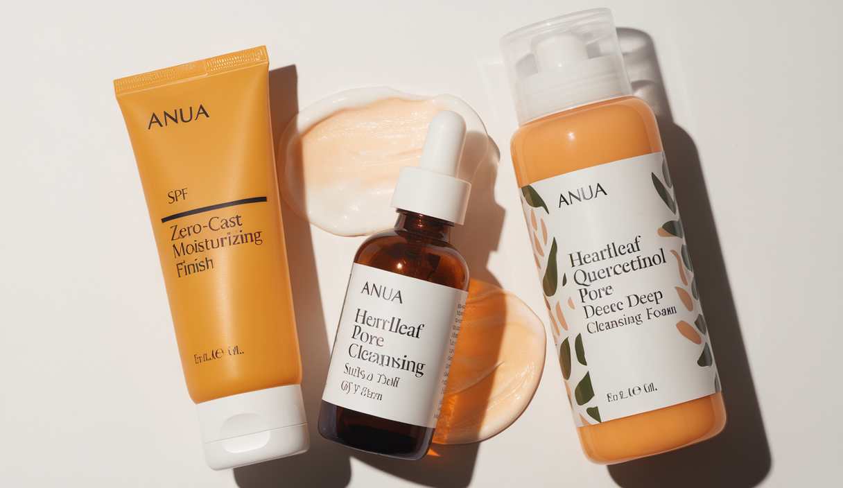 Anua Sun-Ready Travel Kit, Zero-Cast Sunscreen & Cleansing oil & Face Wash. Korean Sunscreen with Mini Size Double Cleansing routine ,Korean Skincare Set