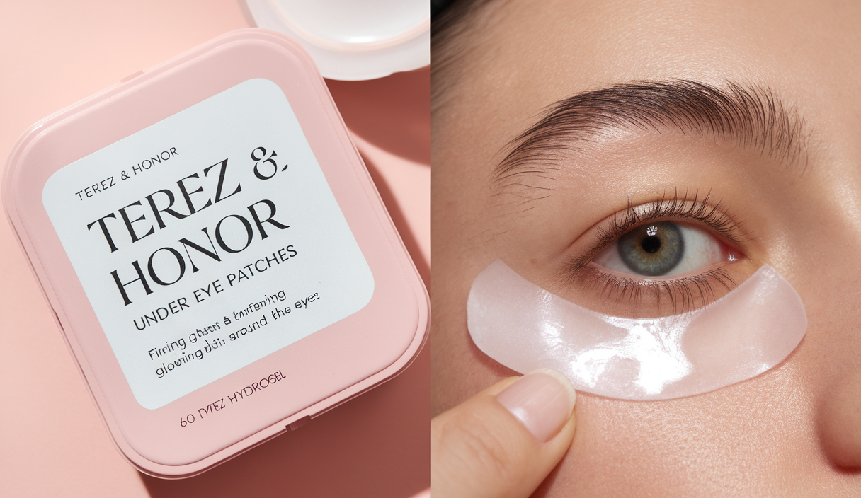 TEREZ & HONOR Peptide Collagen Under Eye Patches – 60 Korean Firming, Glowing & Hydrating Hydrogel Mask for Puffy Eyes, Dark Circles, Wrinkles, Fine Lines, Undereye Bags – Anti-Aging Eye Gel Pads