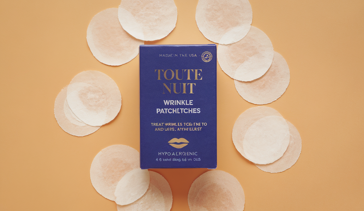 Toute Nuit Wrinkle Patches – Curve – Face Tape for Forehead, Eyes & Lips – Hypoallergenic Anti Wrinkle Patches – 48 Count, Made in USA