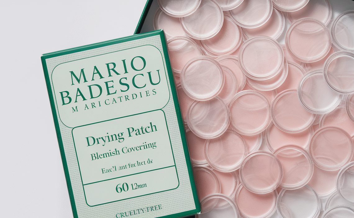 Mario Badescu Drying Patch Blemish Covering, Invisible Spot Treatment, Absorbing All Day Polymer Adhesion with Vitamin C, Vegan & Cruelty Free, Strong Hold (60 Patches, 12mm), Clear